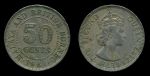 Малайя и Британское Борнео 1961 г. • KM# 4.1 • 50 центов • Елизавета II • регулярный выпуск • XF+