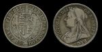 Великобритания 1900 г. • KM# 782 • полкроны • королева Виктория(портрет вдовы) • серебро • регулярный выпуск • F-VF