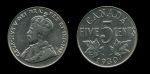 Канада 1930 г. • KM# 29 • 5 центов • Георг V • регулярный выпуск • XF-