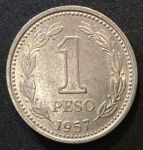 Аргентина 1957 г. • KM# 57 • 1 песо • регулярный выпуск • AU+