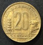 Аргентина 1949 г. • KM# 42 • 20 сентаво • корова • регулярный выпуск • BU-