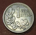 Литва 1925г. KM# 75 / 1 лит / серебро / XF-