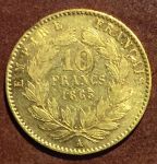 Франция 1865г. A(Париж) 10 франков золото 900 - 3.225 гр. • XF+