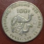 Афар И Исса 1970г. KM# 19 / 100 франков / XF / фауна