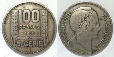 Алжир 1950 г. • KM# 93 • 100 франков • регулярный выпуск • XF-