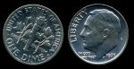 США 1971 г. • KM# 195a • дайм(10 центов) • Ф. Д. Рузвельт • регулярный выпуск • MS BU