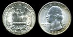 США 1934 г. • KM# 164 • квотер (25 центов) • Джордж Вашингтон • серебро • регулярный выпуск • MS BU Люкс!!