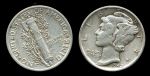 США 1942 г. • KM# 140 • дайм(10 центов) • "голова Меркурия" (серебро) • регулярный выпуск • VF+