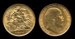 Великобритания 1908 г. • KM# 805 • полсоверена • золото • Эдуард VII • св. Георгий • регулярный выпуск • MS BU
