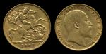 Великобритания 1907 г. • KM# 804 • полсоверена • Эдуард VII • св. Георгий • золото • регулярный выпуск • XF-AU
