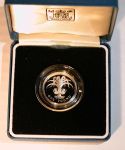 Великобритания 1985 г. • KM# 941 • 1 фунт • лук-порей в короне(символ Уэльса) • регулярный выпуск • серебро • MS BU пруф