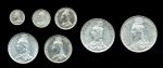 Великобритания 1887 г. • KM# 758-765 • 3 пенса - крона • Юбилейный набор • (7 монет) серебро • XF - AU