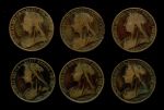 Великобритания 1896-1901 гг. • KM# 790 • 1 пенни • королева Виктория • 6 монет(погодовка) • регулярный выпуск • +/- F