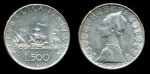 Италия 1959 г. • KM# 98 • 500 лир • Флотилия Колумба (серебро) • регулярный выпуск • AU+