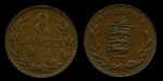 Гернси 1934 г. H • KM# 14 • 8 дублей • герб острова • регулярный выпуск • UNC