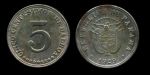 Панама 1929 г. • KM# 9 • 5 сентесимо • регулярный выпуск • UNC- ( кат. - $45 )