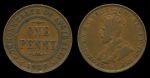 Австралия 1929 г. • KM# 23 • 1 пенни • Георг V • регулярный выпуск • VF+ ( кат.- $20 )