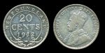 Ньюфаундленд 1912 г. • KM# 15 • 20 центов • Георг V • серебро • регулярный выпуск(год-тип) • F-VF