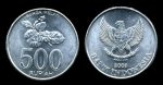 Индонезия 2003 гг. • KM# 67 • 500 рупий • герб Индонезии • цветок жасмина • регулярный выпуск • BU