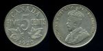 Канада 1922 г. • KM# 29 • 5 центов • Георг V • регулярный выпуск • XF-AU ( кат.- $ 15,00 )