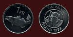 Исландия 1999 г. • KM# 27a • 1 крона • Рыба(треска) • регулярный выпуск • MS BU ( кат.- $1,70 )