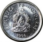Гондурас 1996 г. • KM# 84a.2 • 50 сентаво • государственный герб • касик(вождь) Лемпира • регулярный выпуск • BU