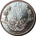 Вануату 1999 г. • KM# 7 • 20 вату • герб королевства • краб • регулярный выпуск • MS BU
