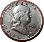 США 1948 г. • KM# 199 • полдоллара • Бенджамин Франклин • серебро • регулярный выпуск(первый год) • VF*