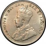 Канада 1922 г. • KM# 29 • 5 центов • Георг V • регулярный выпуск • AU+ ( кат.- $ 30,00+ )