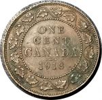 Канада 1918 г. • KM# 21 • 1 цент • Георг V • регулярный выпуск • XF+