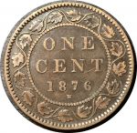 Канада 1876 г. H • KM# 7 • 1 цент • Виктория • регулярный выпуск • VF*
