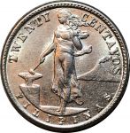 Филиппины 1944 г. D • KM# 182 • 20 сентаво • герб страны • регулярный выпуск • BU-