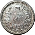 Британская Индия 1942 г. (Бомбей) • KM# 557.1 • 1 рупия • Георг VI • серебро • регулярный выпуск • BU-