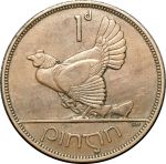 Ирландия 1935 г. • KM# 3 • 1 пенни • арфа • курица • регулярный выпуск • AU ( кат. - $20 )