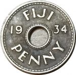 Фиджи 1934 г. • KM# 2 • 1 пенни • регулярный выпуск • VF
