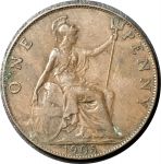 Великобритания 1905 г. • KM# 794.2 • 1 пенни • Эдуард VII • регулярный выпуск • VF ( кат. - $15 )