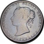 Ньюфаундленд 1873 г. • KM# 6 • 50 центов • королева Виктория • серебро • регулярный выпуск • VG+
