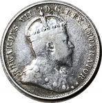 Канада 1902 г. H • KM# 10 • 10 центов • Эдуард VII • серебро • регулярный выпуск • VF ( кат. - $20 )