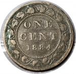 Канада 1884 г. • KM# 7 • 1 цент • Виктория • регулярный выпуск • VF+
