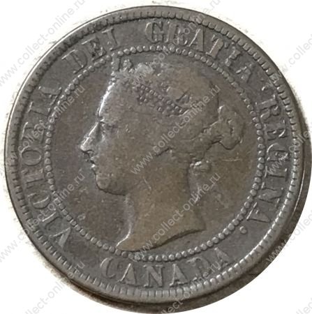 Канада 1900 г. • KM# 7 • 1 цент • королева Виктория • регулярный выпуск • F-
