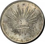Мексика 1895 г. Mo AM (Мехико) • KM# 377.10 • 8 реалов • орел • серебро • регулярный выпуск • MS BU ( кат. - $220 )