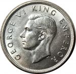 Новая Зеландия 1943 г. • KM# 11 • полкроны • Георг VI • герб доминиона • серебро • регулярный выпуск • MS BU ( кат. - $75-150 )