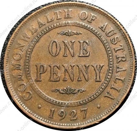 Австралия 1927 г. • KM# 23 • 1 пенни • Георг V • регулярный выпуск • XF ( кат.- $35 )