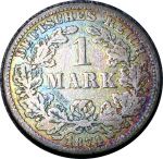 Германия 1874 г. F (Штутгарт) • KM# 7 • 1 марка • (серебро) • Имперский орел • регулярный выпуск • VG+