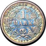 Германия 1875 г. G (Карлсруэ) • KM# 7 • 1 марка • (серебро) • Имперский орел • регулярный выпуск • VF-