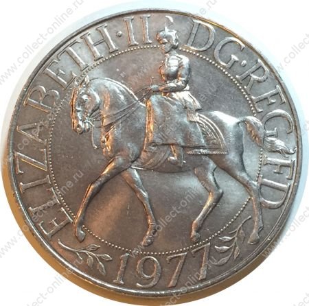 Великобритания 1977 г. KM# 920 • 25 пенсов(крона) • Юбилей коронации Елизаветы II • памятный выпуск • BU