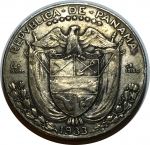 Панама 1933 г. • KM# 12.1 • ½ бальбоа • Васко де Бальбоа • серебро 12.5 гр. • регулярный выпуск • VF+ ( кат. - $40 )