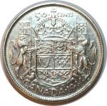 Канада 1944 г. • KM# 36 • 50 центов • Георг VI • серебро • регулярный выпуск • XF+