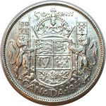 Канада 1941 г. • KM# 36 • 50 центов • Георг VI • серебро • регулярный выпуск • XF+