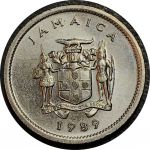 Ямайка 1989 г. • KM# 46 • 5 центов • герб Ямайки • крокодил • регулярный выпуск • BU-